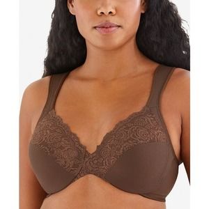 Glamorise Size 42D Full Figure Wonderwire Back Close Bra Comfort Mocha 1896LS